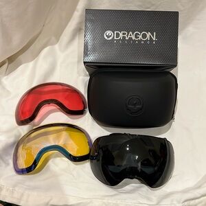 Dragon alliance knight rider snowboarding goggles with 2 extra lens